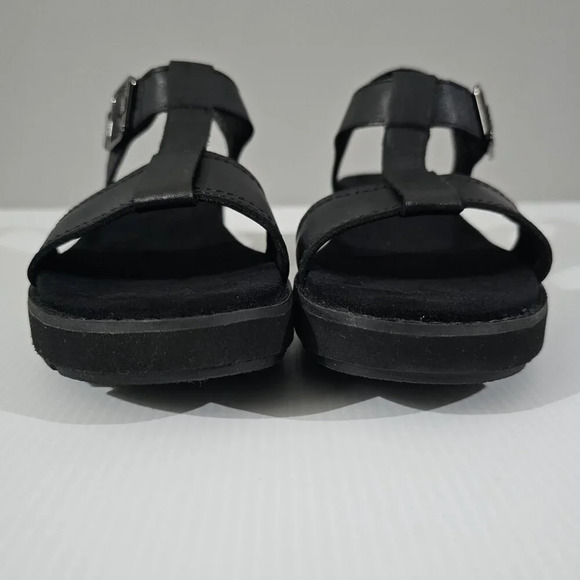 NEW Munro Mel T-Strap Sandal Womens 9 NARROW WIDTH Black Leather Lug Sole - Picture 6 of 13
